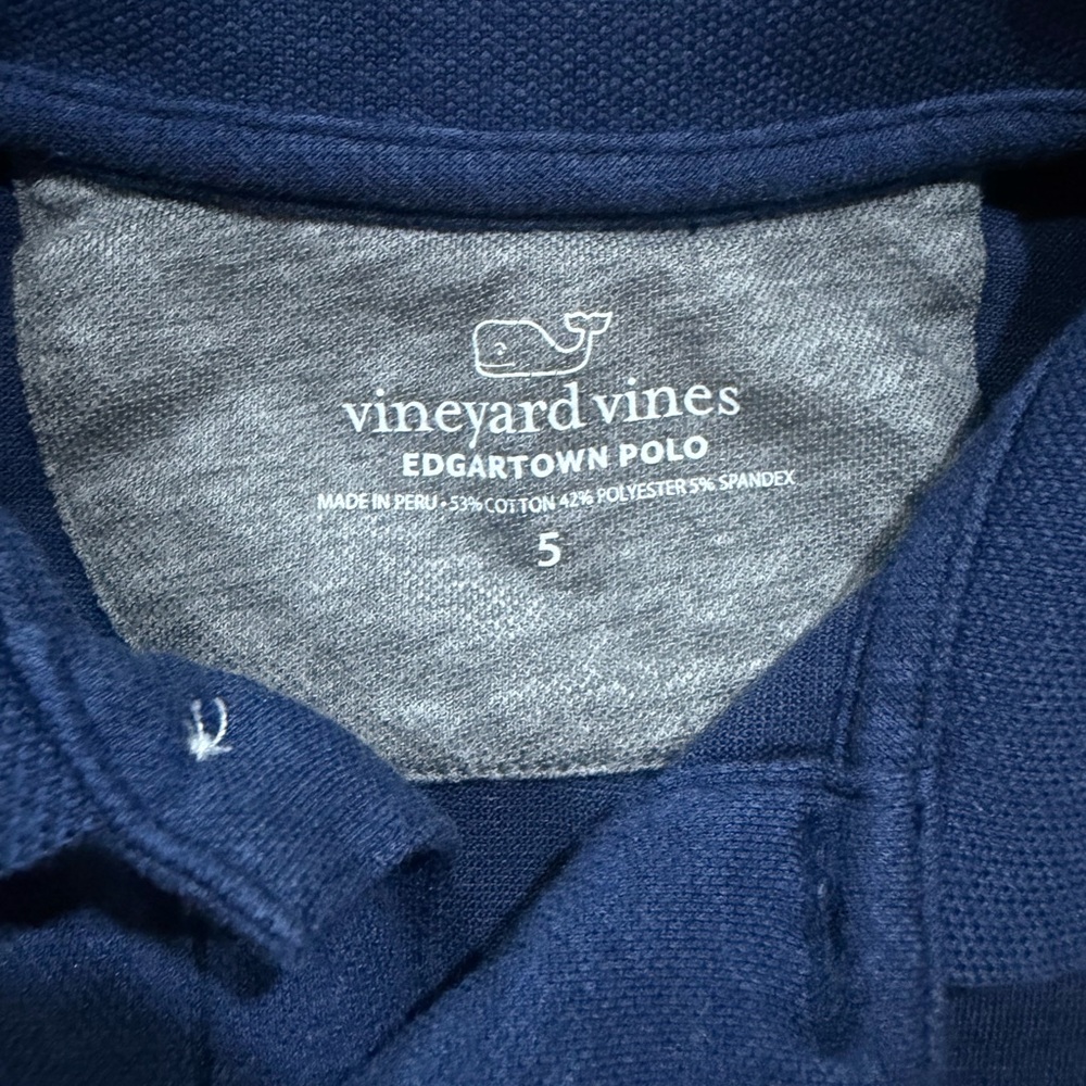 🖤Vineyard Vines Classic Blue Kids Polo - Picture 3 of 4
